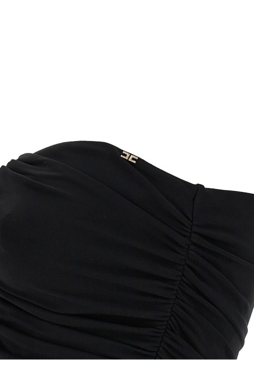 Платье с вырезом в форме сердца Черное ELISABETTA FRANCHI AB90861E2110