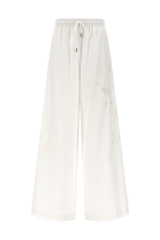 Брюки с кружевными вставками Белые ERMANNO SCERVINO D482P351RWGF10602