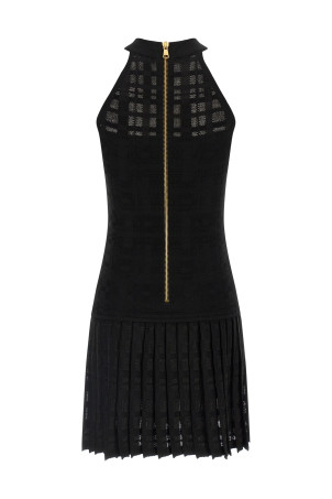 Тартанове трикотажне плаття Чорне BALMAIN GF1R3375KJ360PA