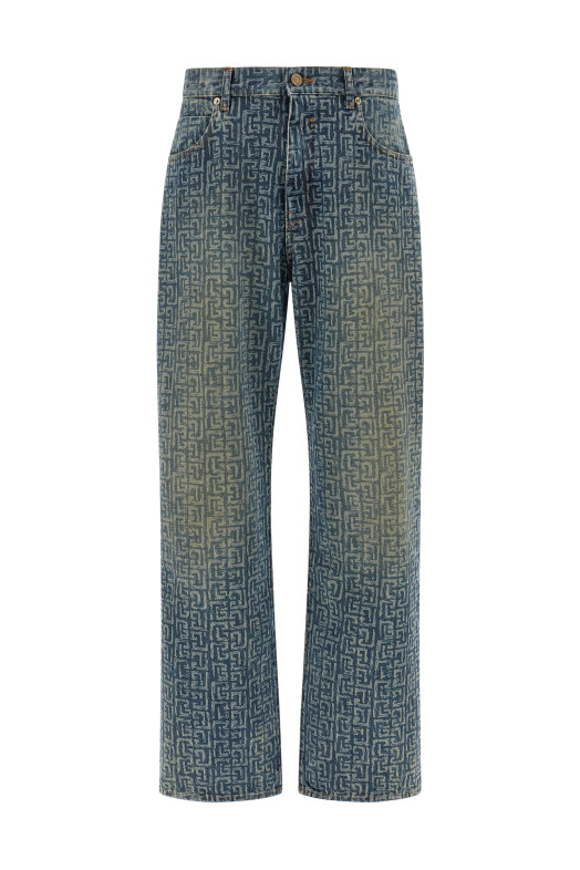 Джинсы Monogram Blue BALMAIN GH1ML135DG126AW