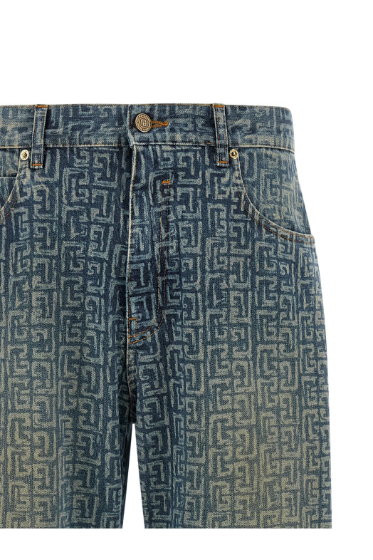 Джинсы Monogram Blue BALMAIN GH1ML135DG126AW