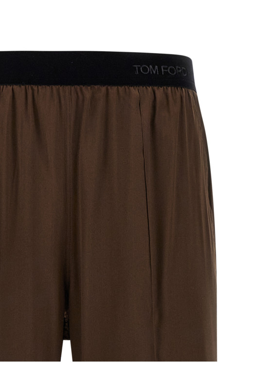 Шелковые брюки Коричневые TOM FORD PAW683FAX881ECD