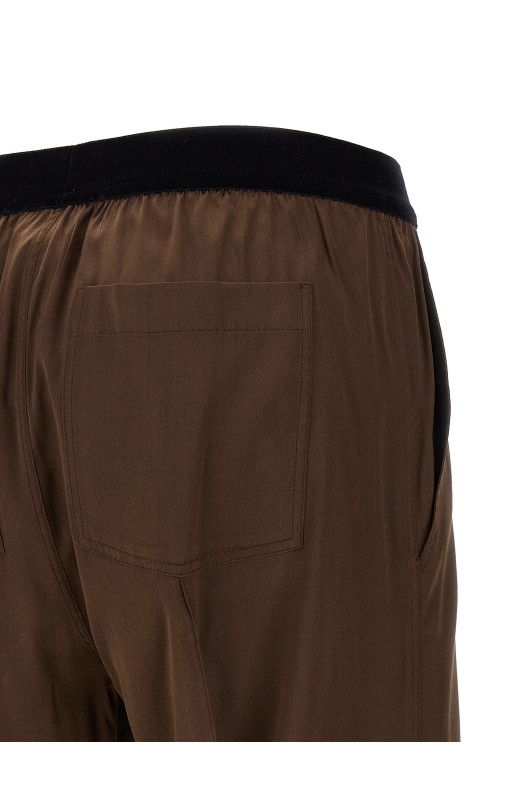 Шелковые брюки Коричневые TOM FORD PAW683FAX881ECD