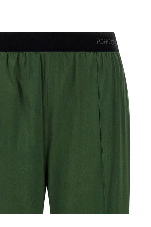 Шёлковые брюки Зеленые TOM FORD PAW683FAX881GCA