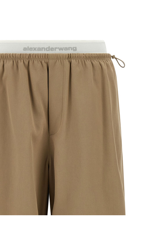 Double layer waist trousers Beige