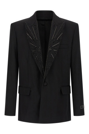 Кришталевий піджак Чорний BALMAIN GH1SE492PD31EAP