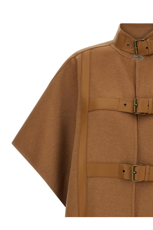 Шерстяной плащ Бежевый TWIN SET 252TP207311754