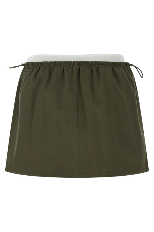 Двухслойная юбка с завышенной талией Зеленая ALEXANDER WANG 1WC1265382305