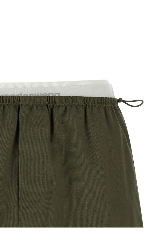 Двухслойная юбка с завышенной талией Зеленая ALEXANDER WANG 1WC1265382305