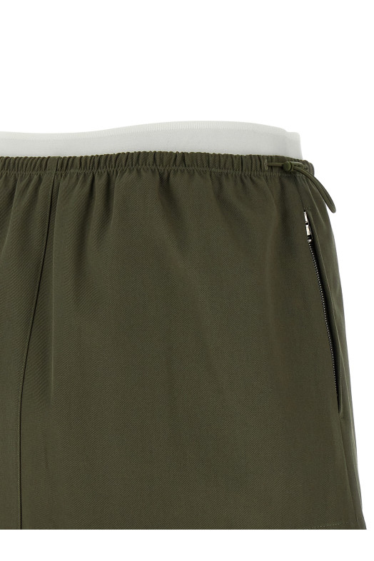 Двухслойная юбка с завышенной талией Зеленая ALEXANDER WANG 1WC1265382305