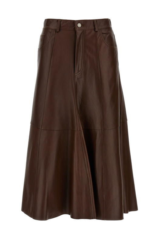 'Mid Serenity Leather' skirt Brown
