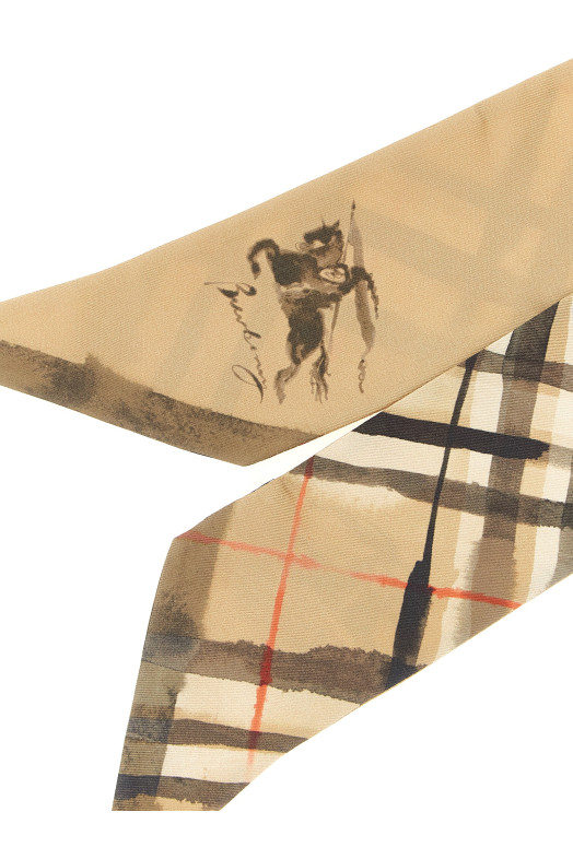 Double face 'Wter Col' scarf Beige