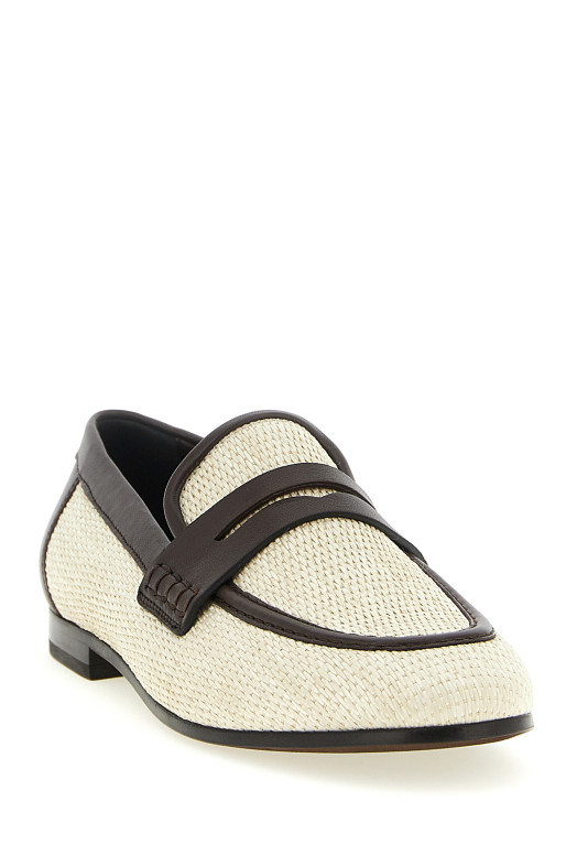 Мокасини з рафії Бежеві BRUNELLO CUCINELLI MZQ9C3210C112