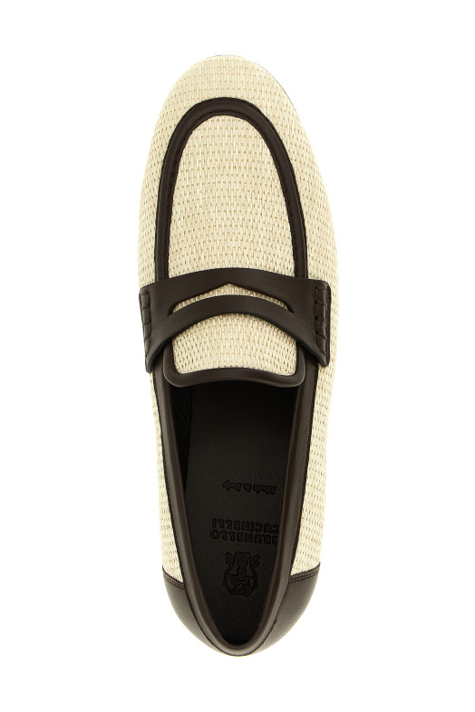 Мокасини з рафії Бежеві BRUNELLO CUCINELLI MZQ9C3210C112