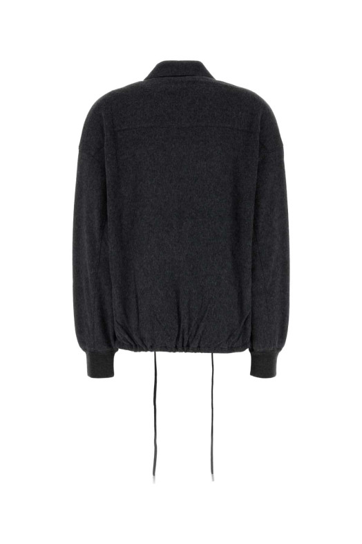 Темно-сіра вовняна кофта PRADA (138642SOOO1ZCF)