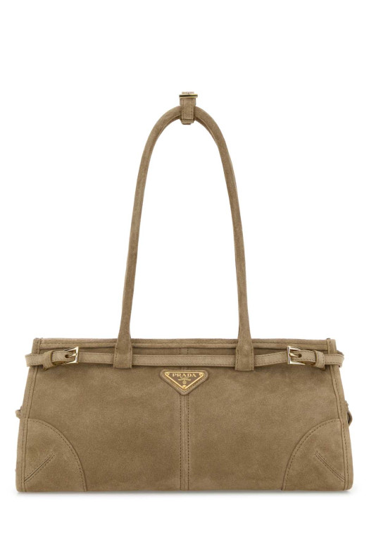 Beige suede shoulder bag PRADA (1BA426VMOO2C4S)