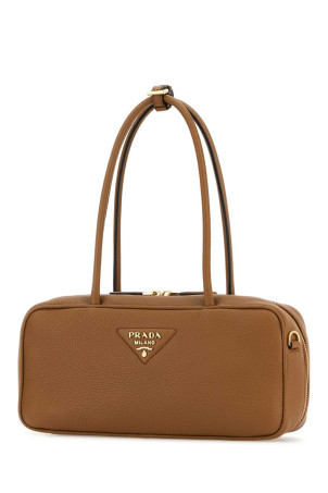 Карамельна шкіряна сумка через плече PRADA (1BB126VONO2DKV)