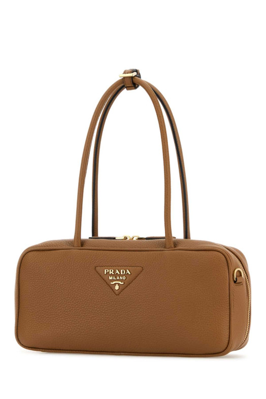 Карамельна шкіряна сумка через плече PRADA (1BB126VONO2DKV)