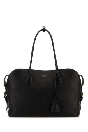 Черная кожаная большая сумка для покупок Black PRADA (1BG6002HFQ)
