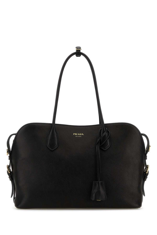 Черная кожаная большая сумка для покупок Black PRADA (1BG6002HFQ)