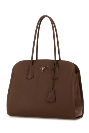 Chocolate leather shopping bag PRADA (1BG6052CYS)