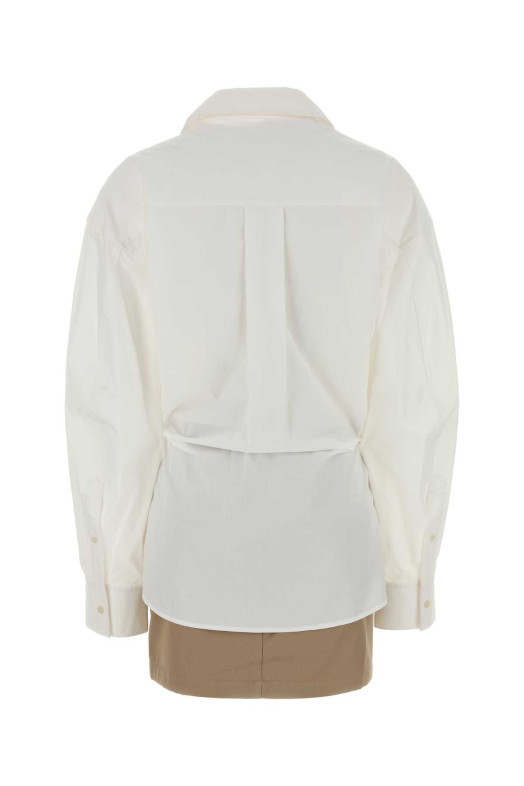 Белое мини-платье из поплина White ALEXANDER WANG (1WC1266950)