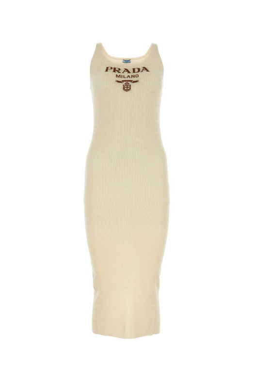 Ivory silk dress PRADA (23901S22211MY)