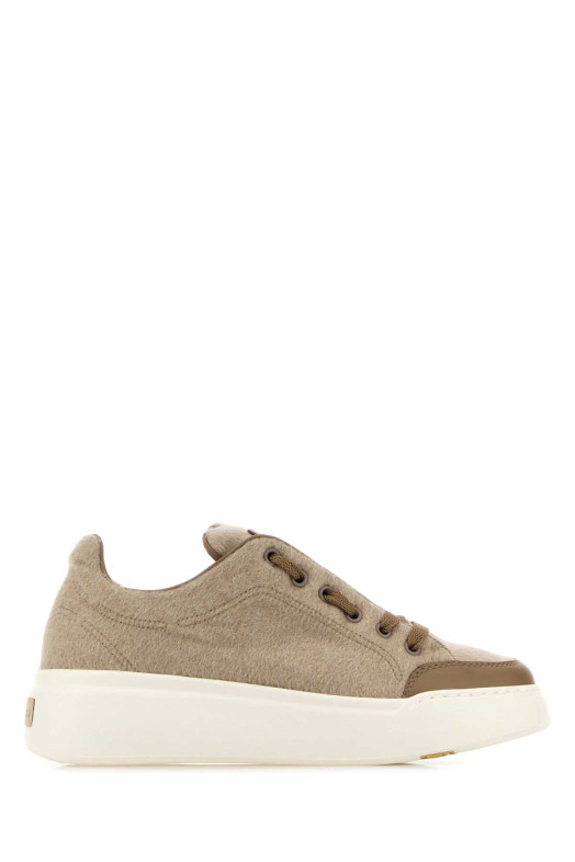 Dove grey cashmere and leather Maxi sneakers MAX MARA (2524766032600)