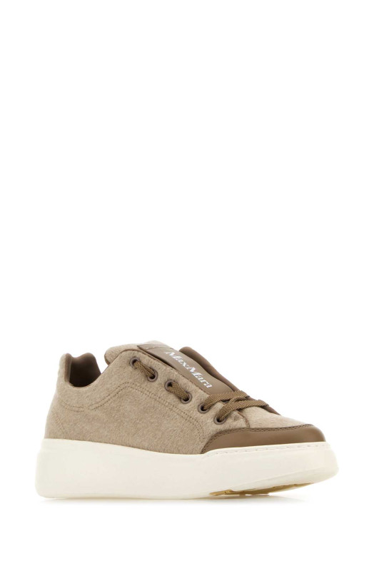 Dove grey cashmere and leather Maxi sneakers MAX MARA (2524766032600)