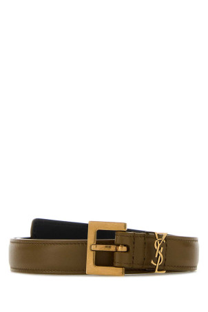 Khaki leather belt SAINT LAURENT (554465BOO0W)