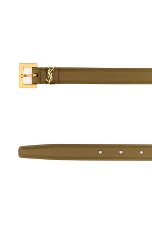Khaki leather belt SAINT LAURENT (554465BOO0W)