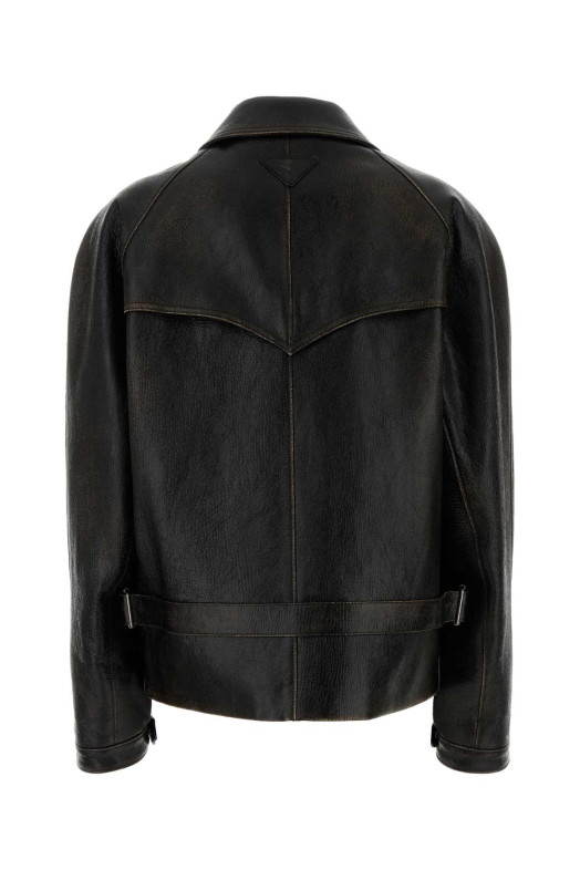Black leather jacket Black PRADA (58A261SOOO18OL)