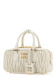 Белая кожаная сумка Arcadie Черная MIU MIU (5BB142VOONAN88)