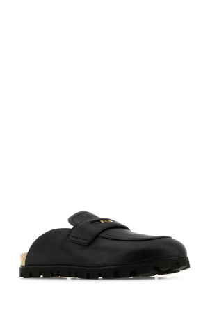 Черные кожаные тапочки Black MIU MIU (5D058EFDX103LJ9)