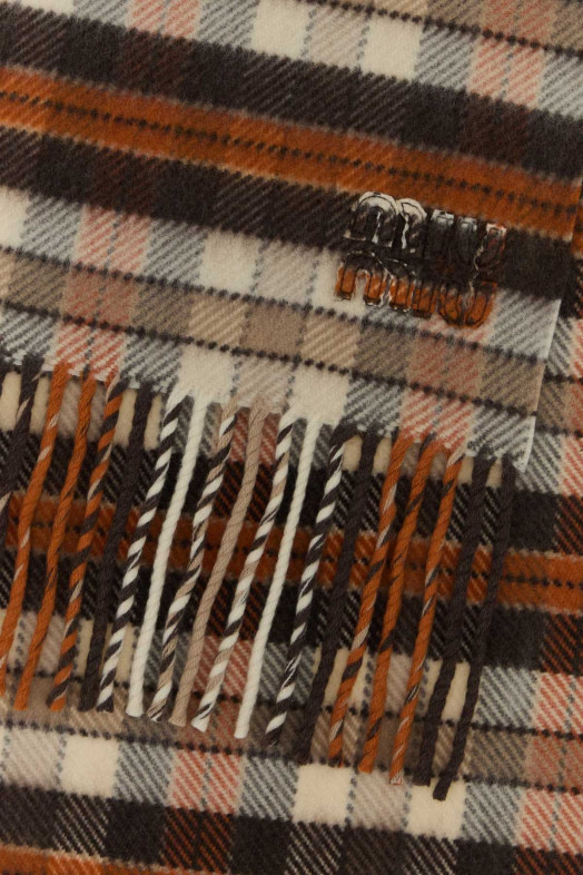 Embroidered wool blend scarf MIU MIU (5FS1282ID7)