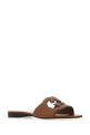 Brown leather slippers GUCCI (694451US000)
