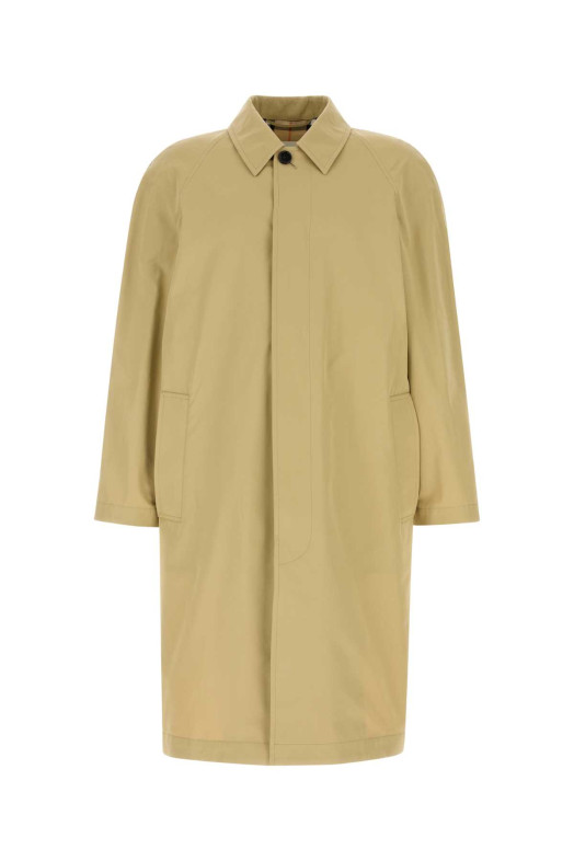 Бежевое хлопковое пальто BURBERRY (8117516)