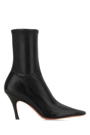 Black nappa leather Jamie ankle boots AMINA MUADDI (JAMIESTRETCHBOOTIE80)