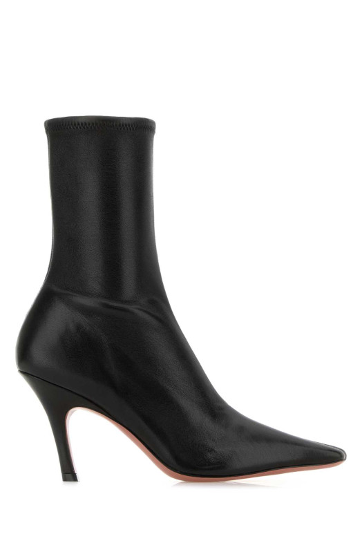 Black nappa leather Jamie ankle boots AMINA MUADDI (JAMIESTRETCHBOOTIE80)