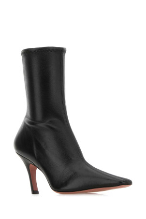 Black nappa leather Jamie ankle boots AMINA MUADDI (JAMIESTRETCHBOOTIE80)