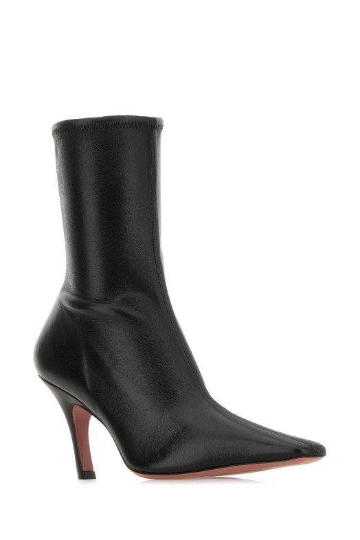 Black nappa leather Jamie ankle boots AMINA MUADDI (JAMIESTRETCHBOOTIE80)