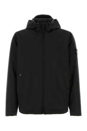 Black stretch polyester padded jacket Black STONE ISLAND (L1S154100108S0A27)