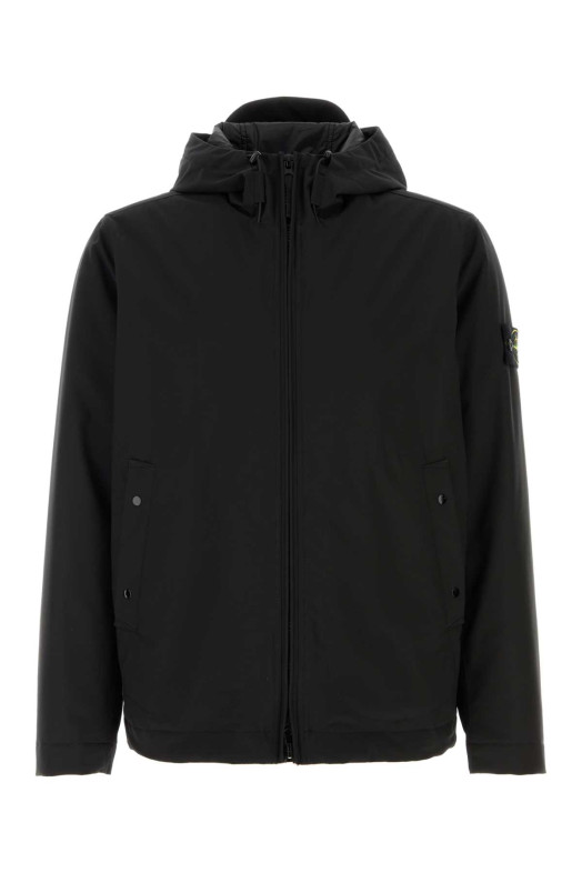 Black stretch polyester padded jacket Black STONE ISLAND (L1S154100108S0A27)