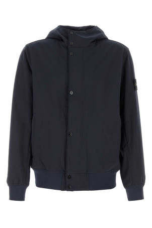 Midnight blue stretch polyester jacket Black STONE ISLAND (L1S154100118S0A22)