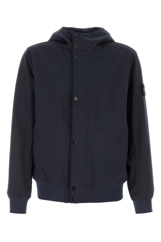 Midnight blue stretch polyester jacket Black STONE ISLAND (L1S154100118S0A22)