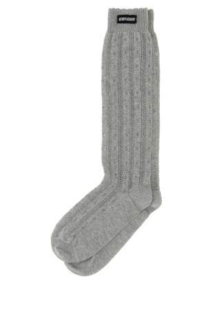Grey cotton socks MIU MIU (MCZ512SOOO17OW)