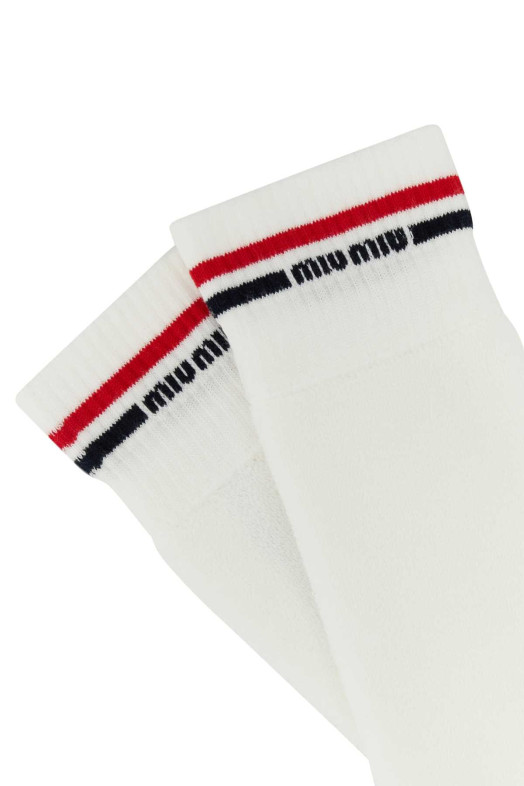 White stretch terry fabric socks MIU MIU (MCZ517SOOO17NZ)