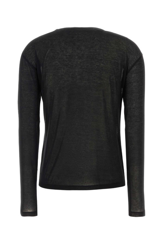 Black cotton t-shirt Black MIU MIU (MJL939SOOO133O)