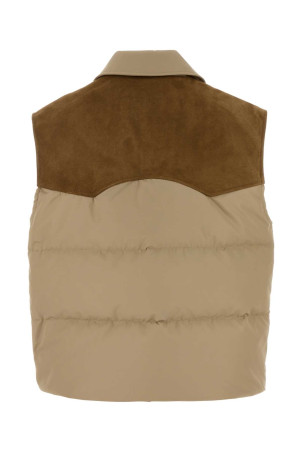 Beige polyester down jacket MIU MIU (ML1348SOOO18Q0)