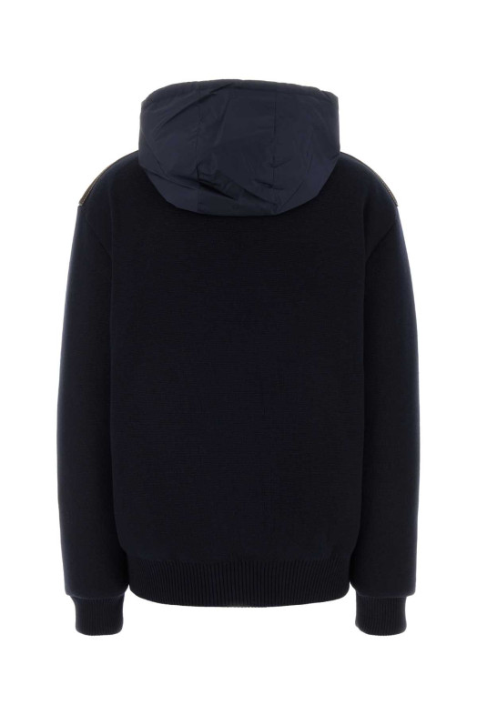 Темно-синяя вязаная пуховая куртка Blue MIU MIU (ML1389SOOO18F1)